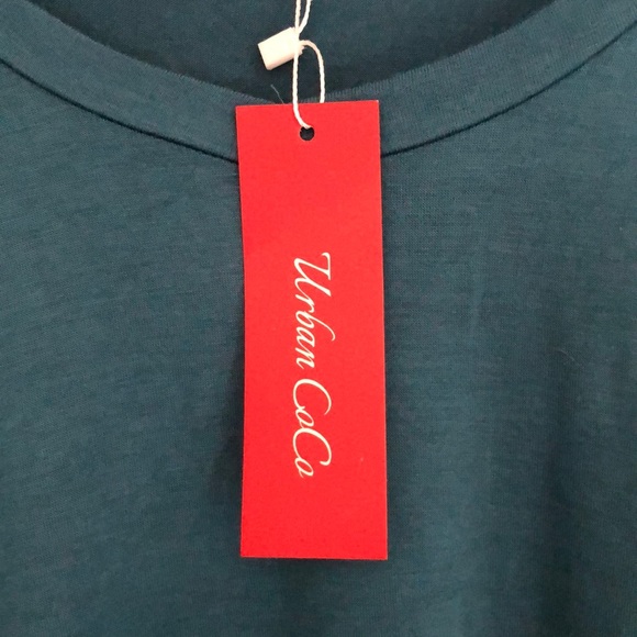 Teal open shoulder t-shirt. (XXL) - Picture 7 of 7